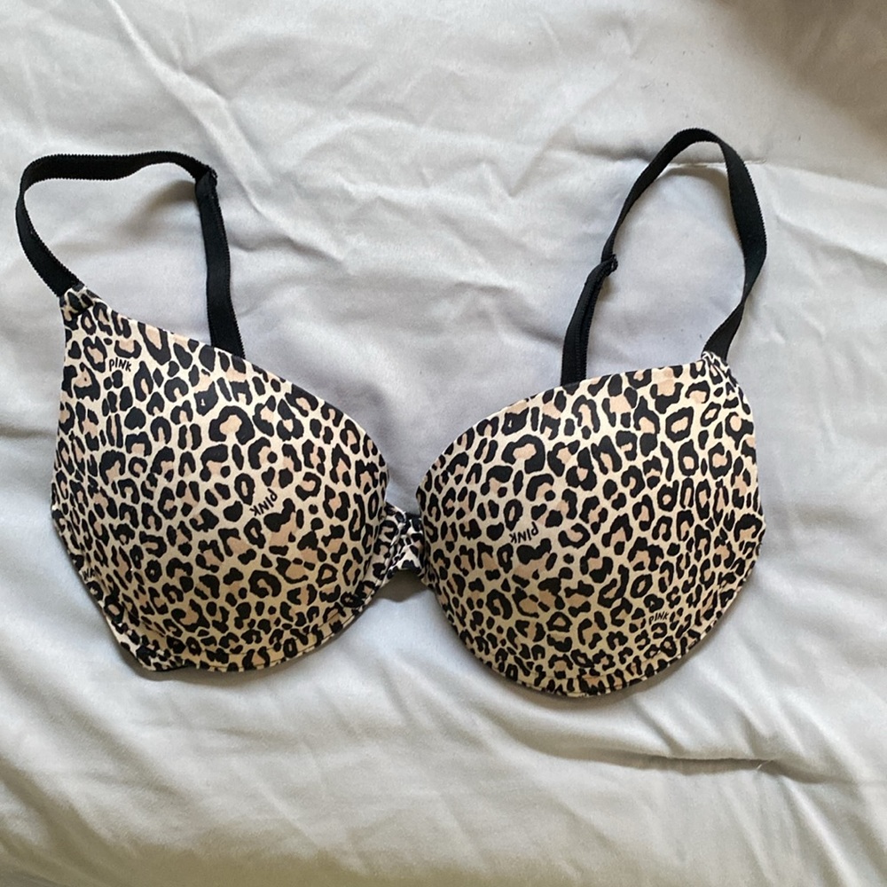 Victoria’s Secret Pink wear everywhere push-up bra in leopard size 32D - Picture 3 of 6
